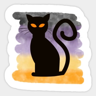 Black Cat  Out Sticker